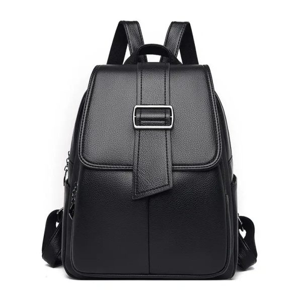 sac à dos en cuir noir pour femme