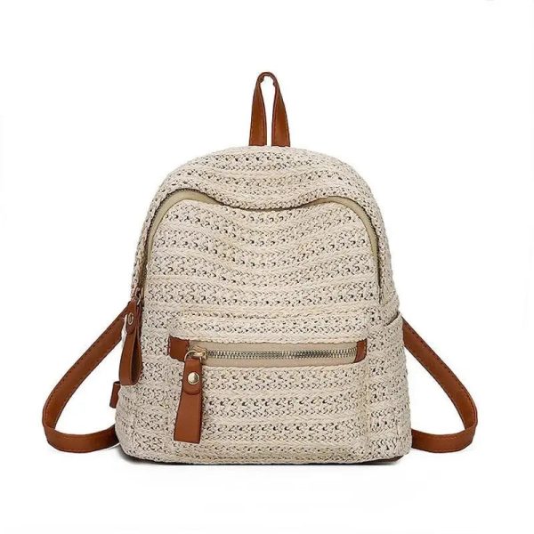 Petit sac à dos femme de plage en paille