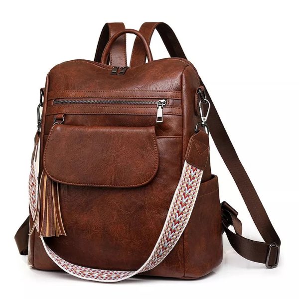 grand sac à dos en similicuir pour femme
